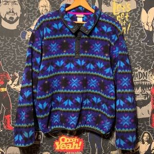 Vintage L.L. Bean Snowflake Fleece Pullover